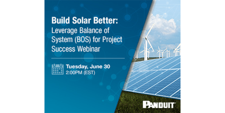 Build Solar Better: Leverage Balance of System (BOS) for Project Success with Panduit