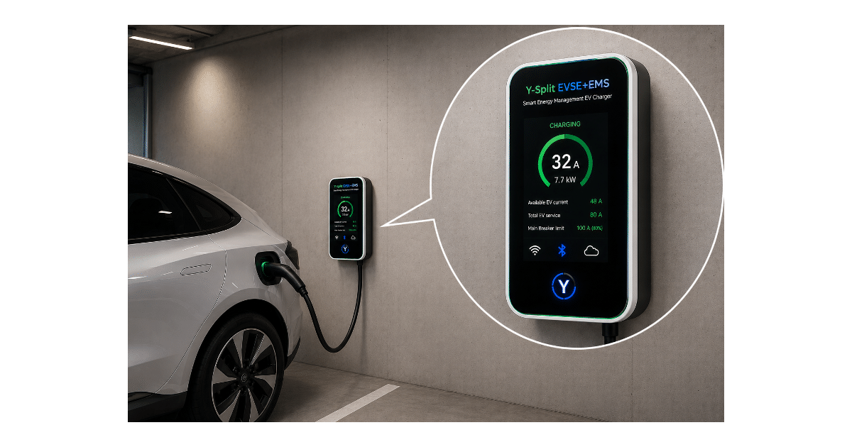 EV Charging and Local Energy Management: The Y-Split EVSE+EMS Architecture in Light of the New Chapter V